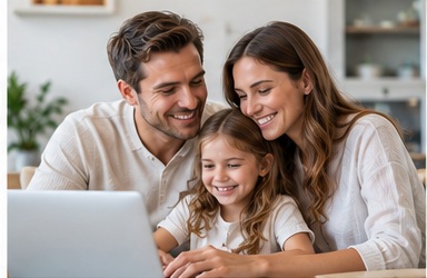 Family planning their financial goals